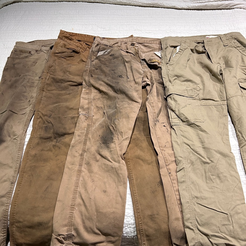 Men's Bootcut Jeans - Brown and Tan